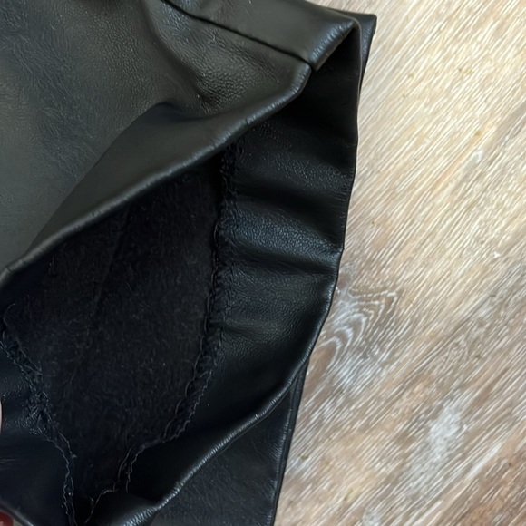 New Look Womens Pants Black Faux Leather Pleated Pleather Slacks Trousers Size 6 - Picture 10 of 15